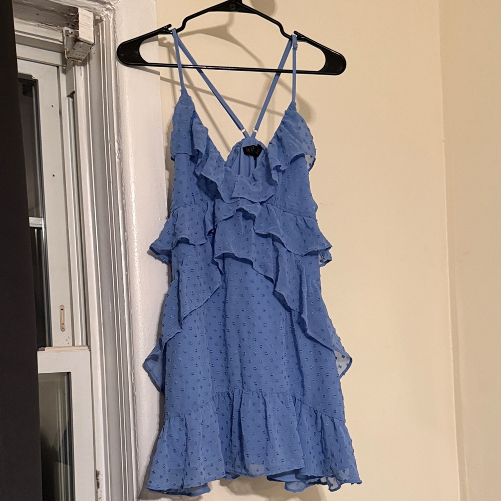 NBD periwinkle ruffle dress